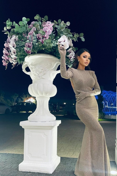 Rochie Glitter cu Manusi