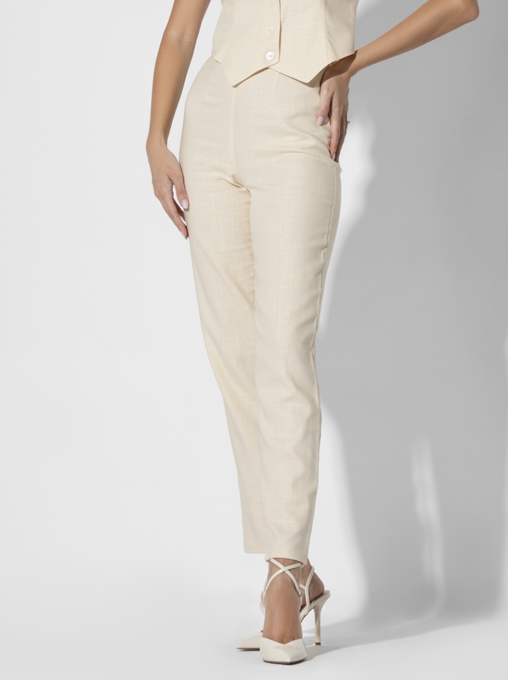 Pantaloni Conici din In